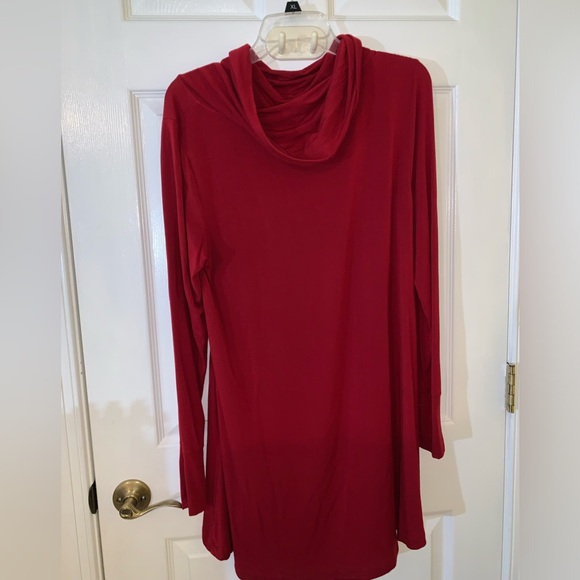 Cuddl Duds Red Cowl Neck Long Sleeve, L - Picture 3 of 3